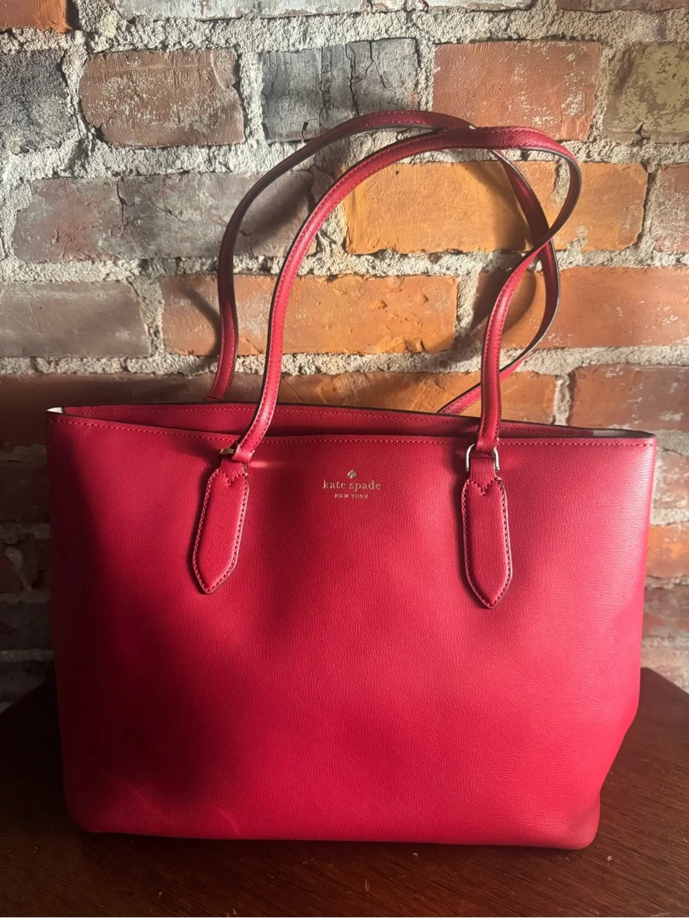 Kate Spade New York Red Leather Tote Bag